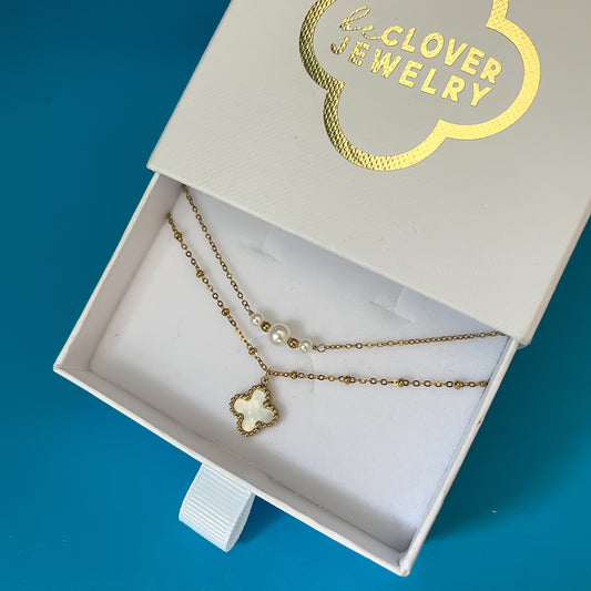 beSUMMER dvojna zapestnica CLOVER&PEARLS